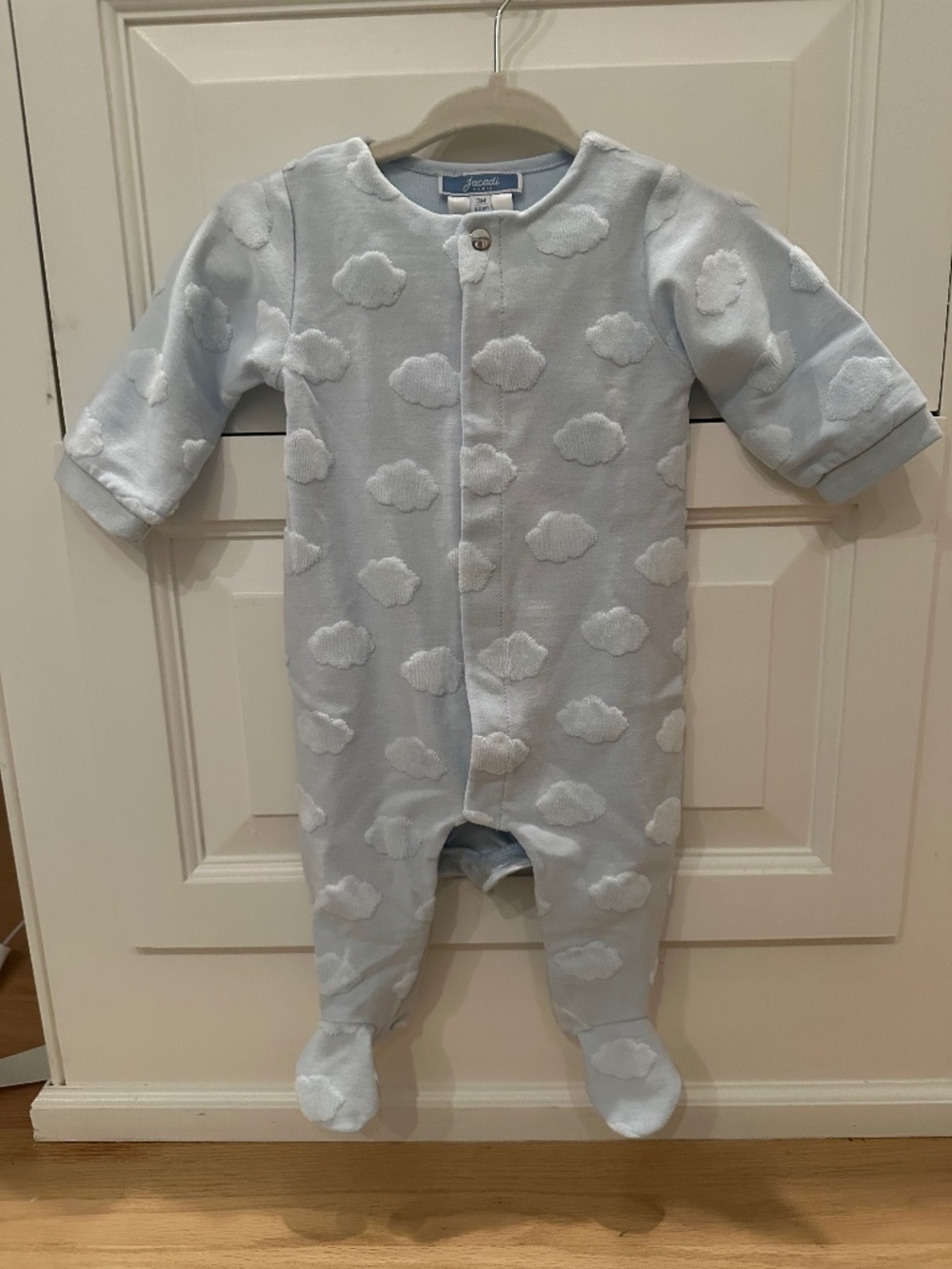 Jacadi Baby Boy Cloud Footed Pajamas 3M